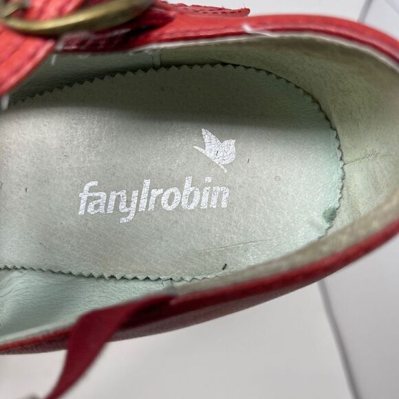 Anthropologie FARYL ROBIN Womens Sandals Wedges Peep Toe Strappy Red US 10 - Picture 7 of 9